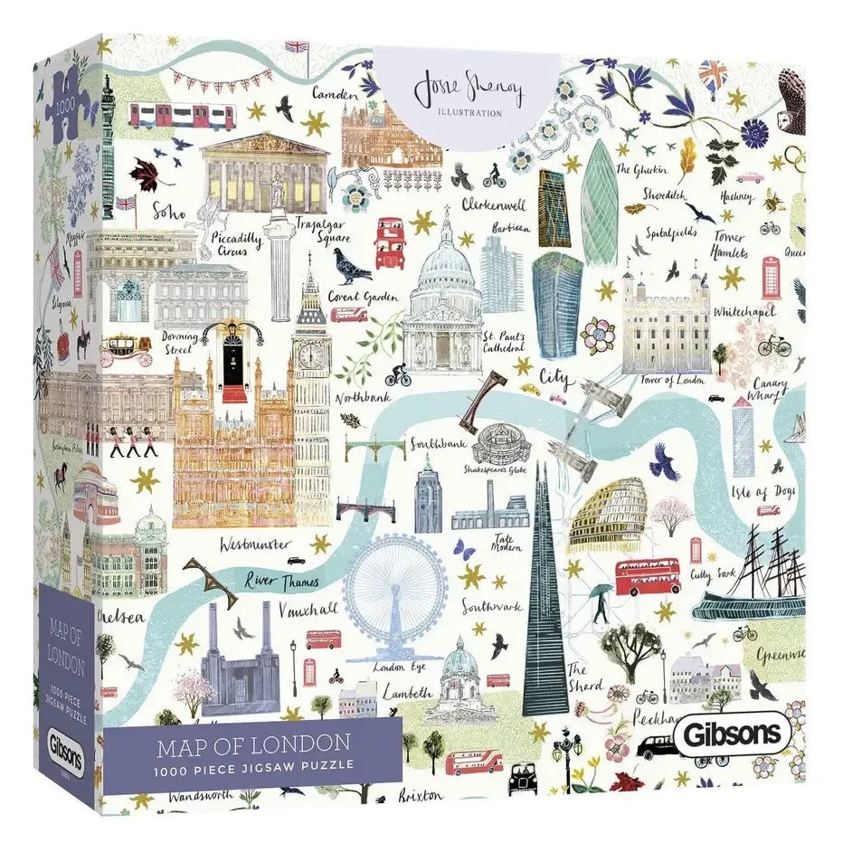 Map of London 1000 Piece Jigsaw Puzzle Gibsons (ONLINE ORDER ONLY)