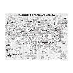 Maptote USA Color-In 1000 Piece Jigsaw Puzzle Galison