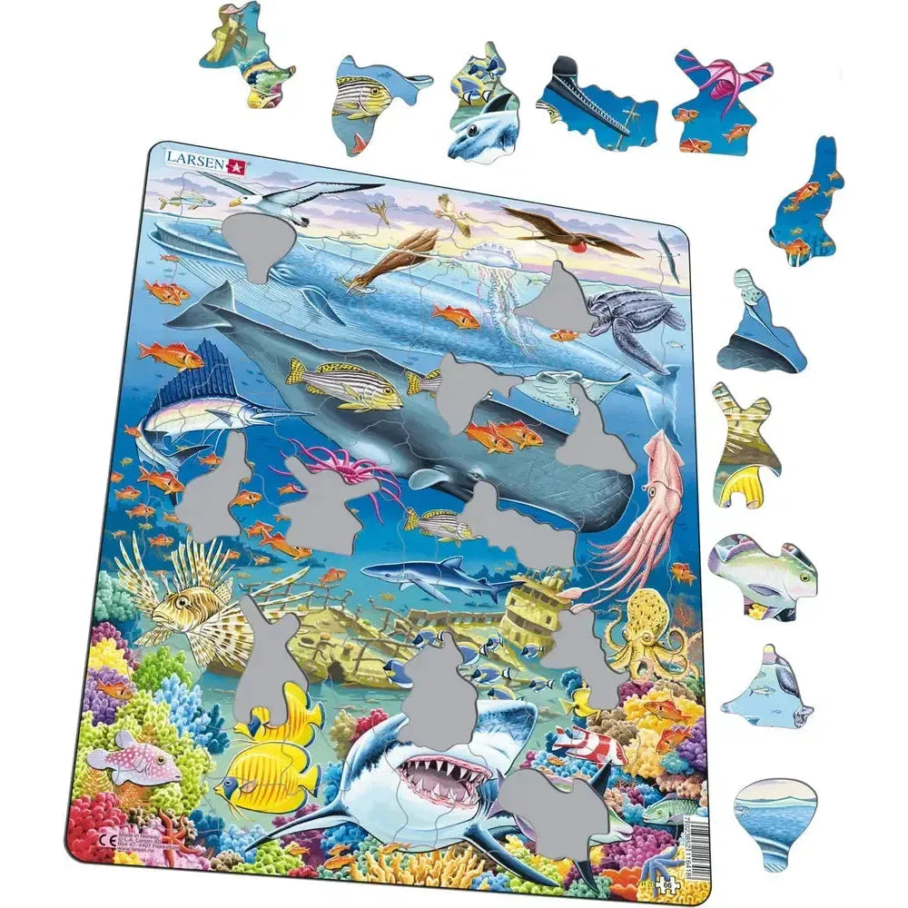 Marine Life in the Pacific Ocean 66 Piece Tray Jigsaw Puzzle Larsen (ONLINE ORDER ONLY)