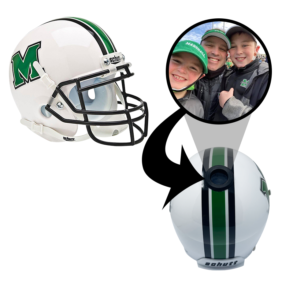 Marshall Thundering Herd College Football Collectible Mini Helmet - Picture Inside - FANZ Collectibles (Online Order Only) (ONLINE ORDER ONLY)