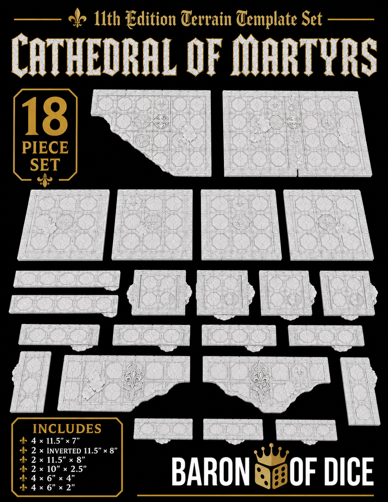 Cathedral of the Martyrs | 11e Terrain Template Set | Shipping Excluded (ONLINE ORDER ONLY)