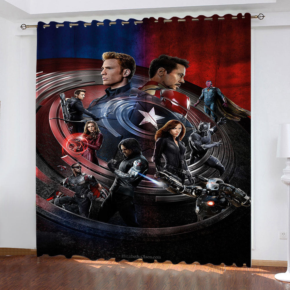 Marvel The Avengers Pattern Curtains Blackout Window Drapes (Online Order Only)