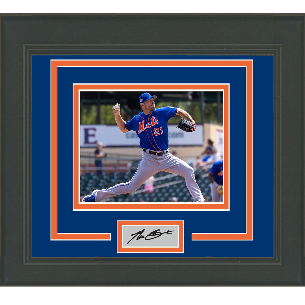 Framed Max Scherzer Facsimile Laser Engraved Signature Auto New York Mets 11x14 Baseball Photo (ONLINE ORDER ONLY)