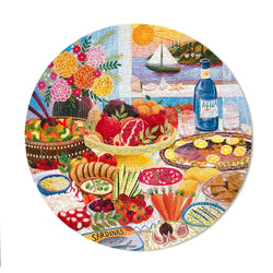 Mediterranean Table 500 Piece Round Jigsaw Puzzle eeBoo (ONLINE ORDER ONLY)
