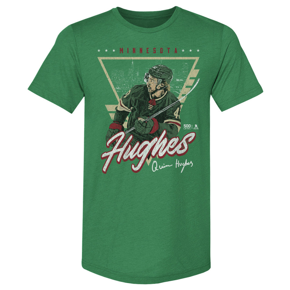 Quinn Hughes Minnesota Triangle Retro WHT (ONLINE ORDER ONLY)