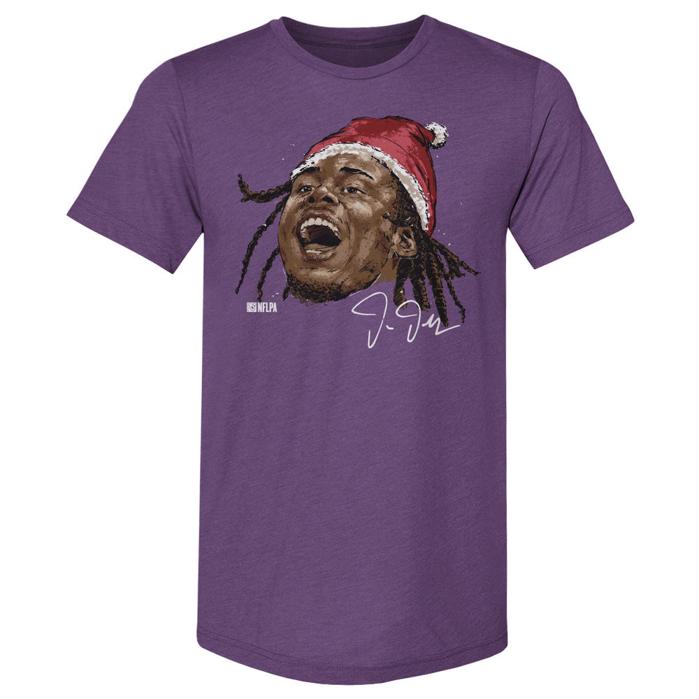 Justin Jefferson Minnesota Portrait Santa Hat WHT (ONLINE ORDER ONLY)
