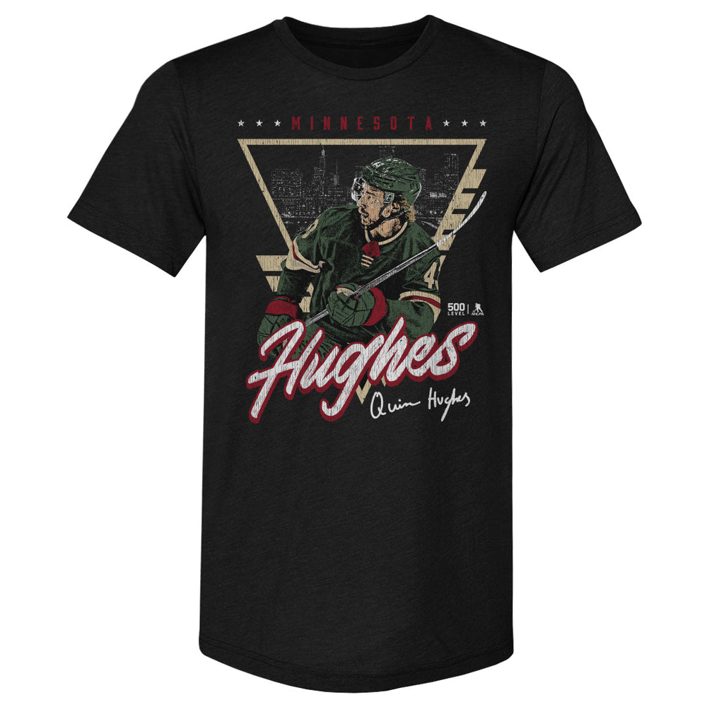 Quinn Hughes Minnesota Triangle Retro WHT (ONLINE ORDER ONLY)