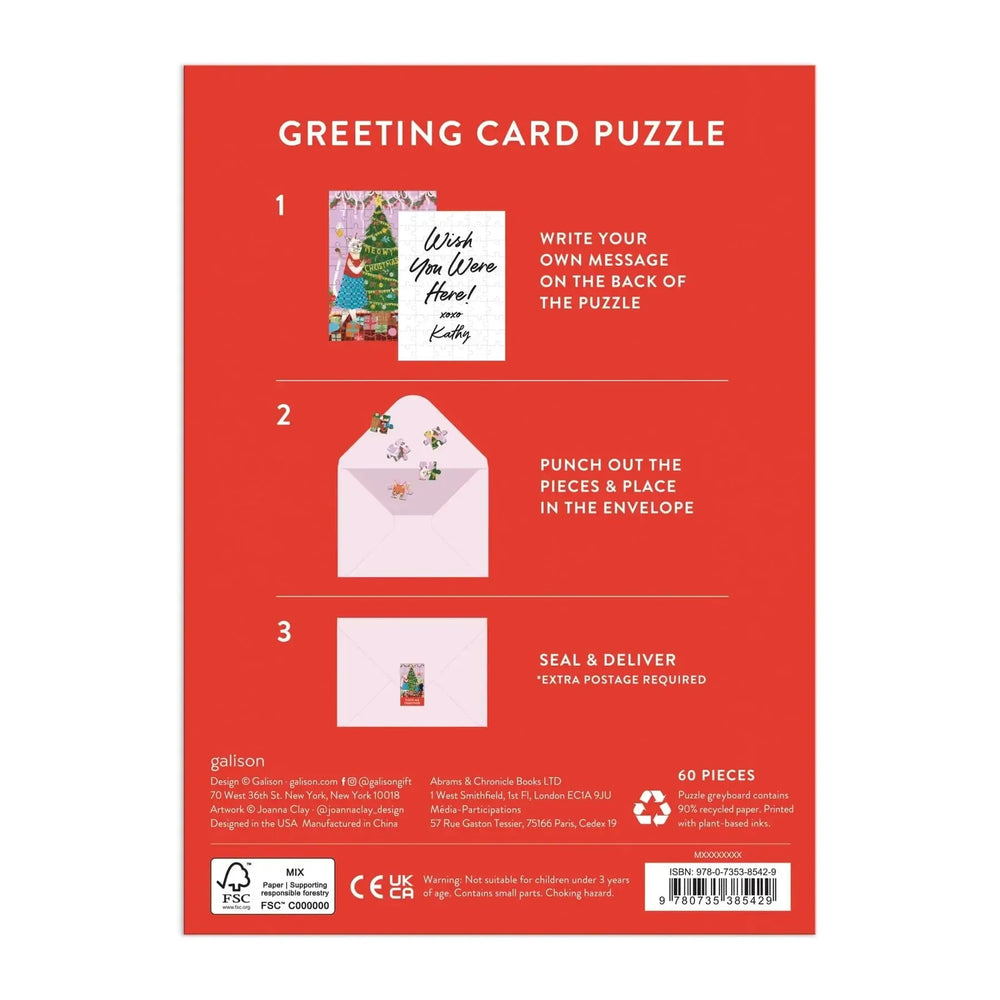 Meowy Christmas Greeting Card 60 Piece Jigsaw Puzzle Galison (ONLINE ORDER ONLY)