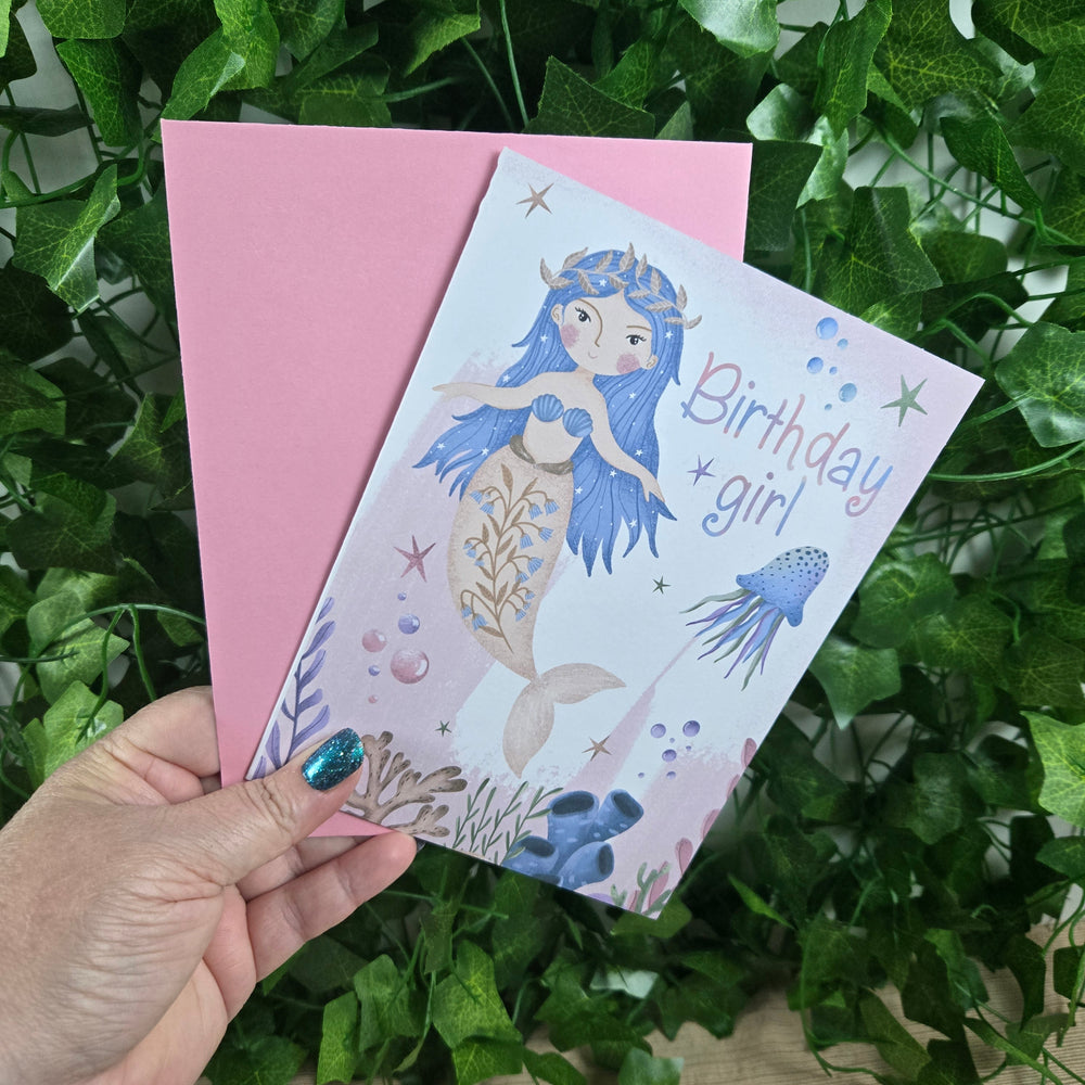 Mermaid Birthday Girl Card (ONLINE ORDER ONLY)