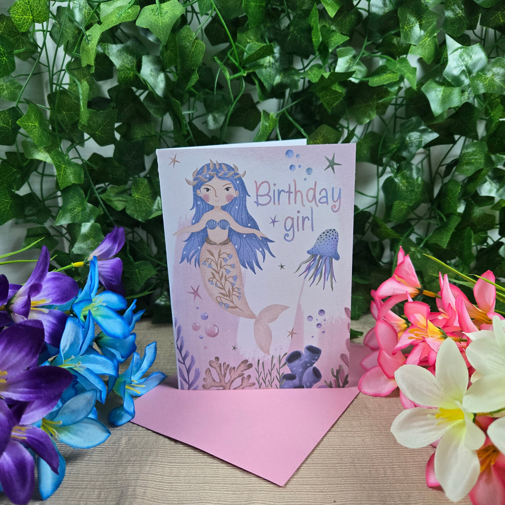 Mermaid Birthday Girl Card (ONLINE ORDER ONLY)