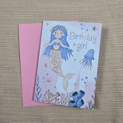 Mermaid Birthday Girl Card (ONLINE ORDER ONLY)
