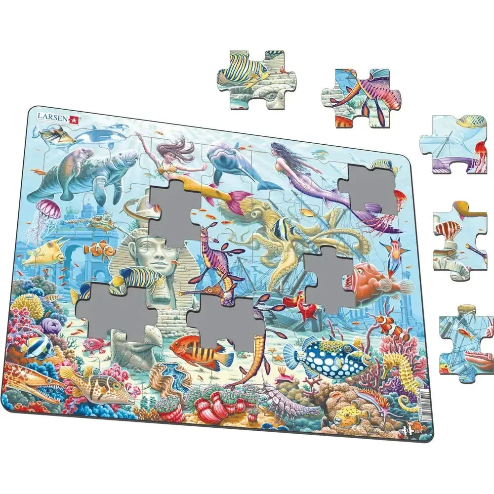 Mermaids in Sunken City 35 Piece Tray Jigsaw Puzzle Larsen (ONLINE ORDER ONLY)