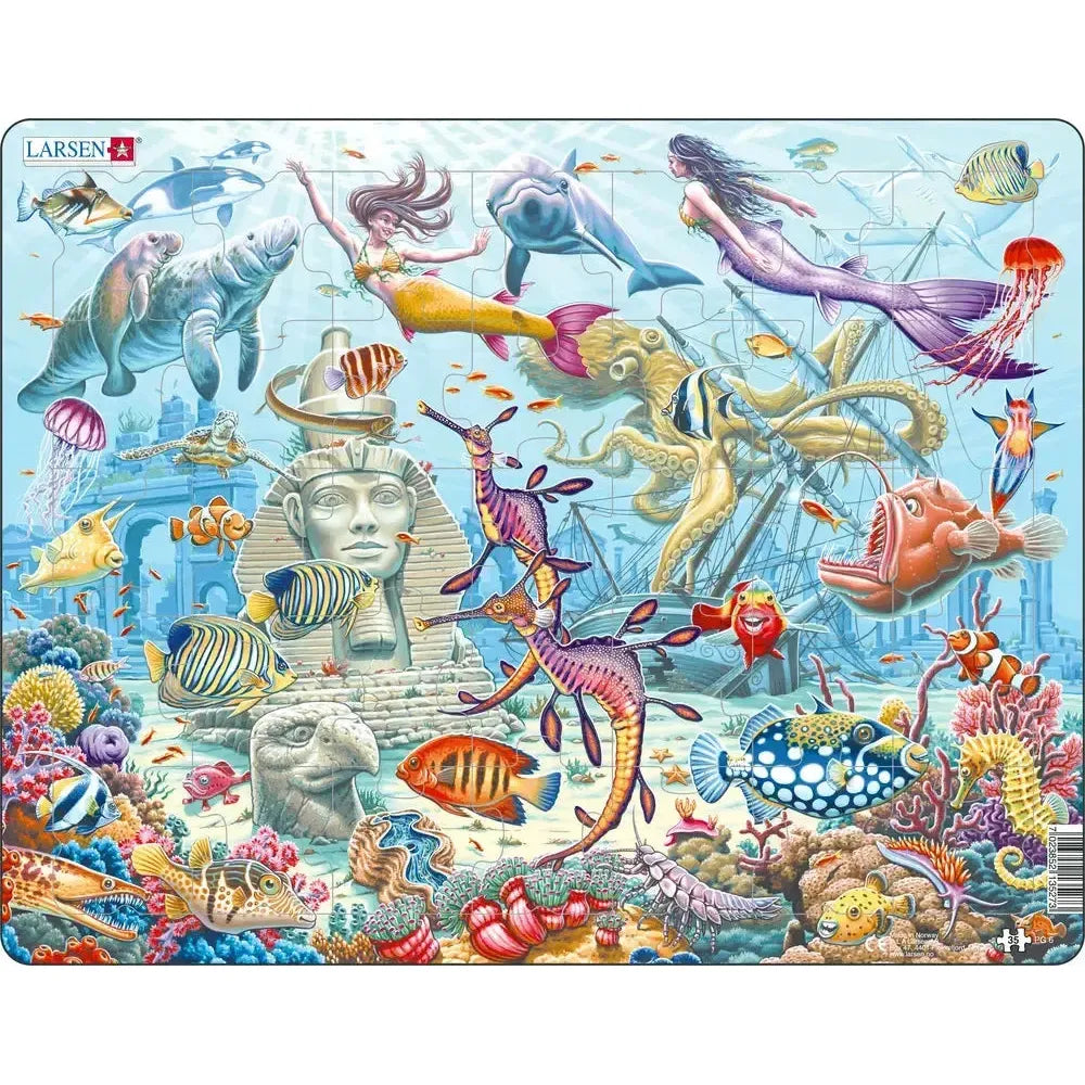 Mermaids in Sunken City 35 Piece Tray Jigsaw Puzzle Larsen (ONLINE ORDER ONLY)