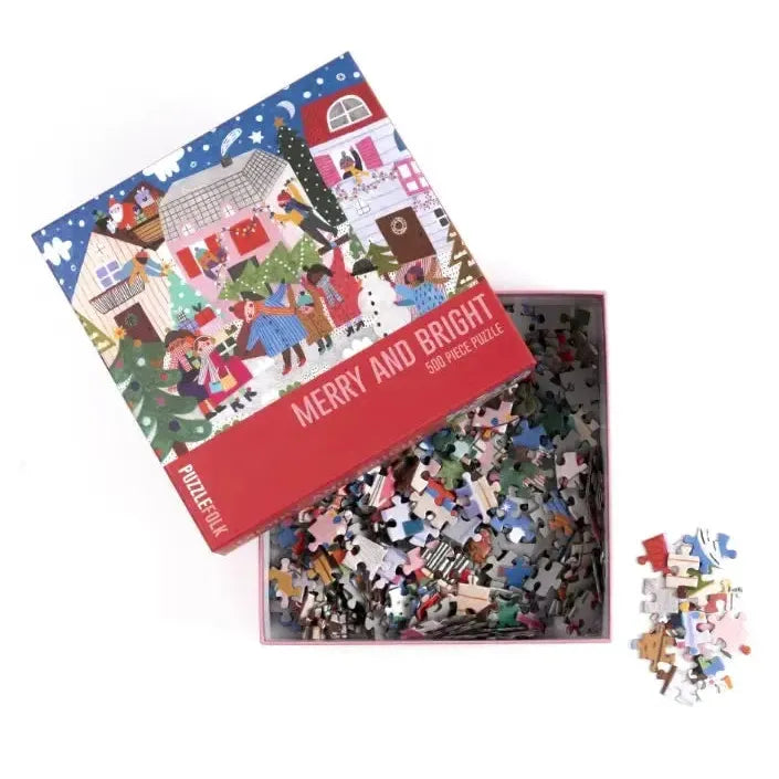Merry & Bright 500 Piece Jigsaw Puzzle PuzzleFolk (ONLINE ORDER ONLY)