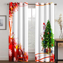 Merry Christmas Curtains Blackout Window Treatments Drapes for Room Decor (Online Order Only)