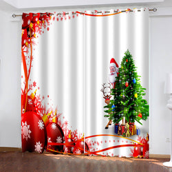 Merry Christmas Curtains Blackout Window Treatments Drapes for Room Decor (Online Order Only)