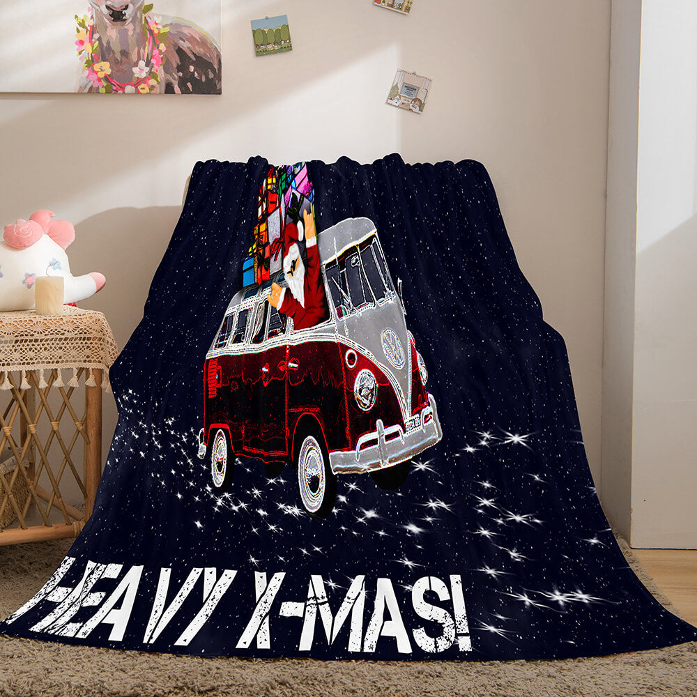Merry Christmas Flannel Blanket Throw Blanket (Online Order Only)