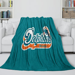 Miami Dolphins Blanket Flannel Fleece Throw Room Decoration (Online Order Only)
