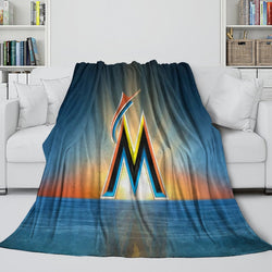 Miami Marlins Blanket Flannel Throw Room Decoration (Online Order Only)