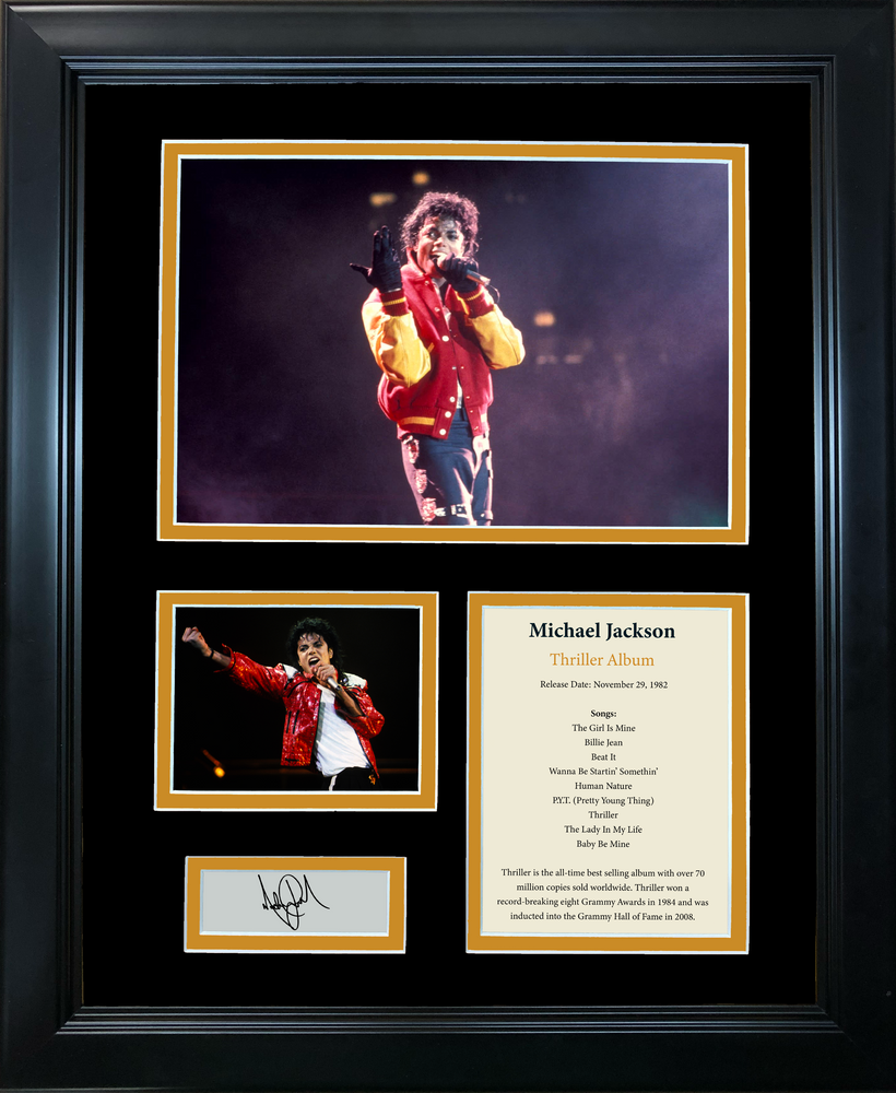 Framed Michael Jackson Thriller Album Facsimile Laser Engraved Signature Auto 11"x14" Music Photo Sig Collage (ONLINE ORDER ONLY)