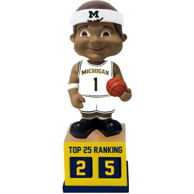 Michigan Wolverines Basketball Top 25 Ranking Tracker Bobblehead (Presale) (ONLINE ORDER ONLY)