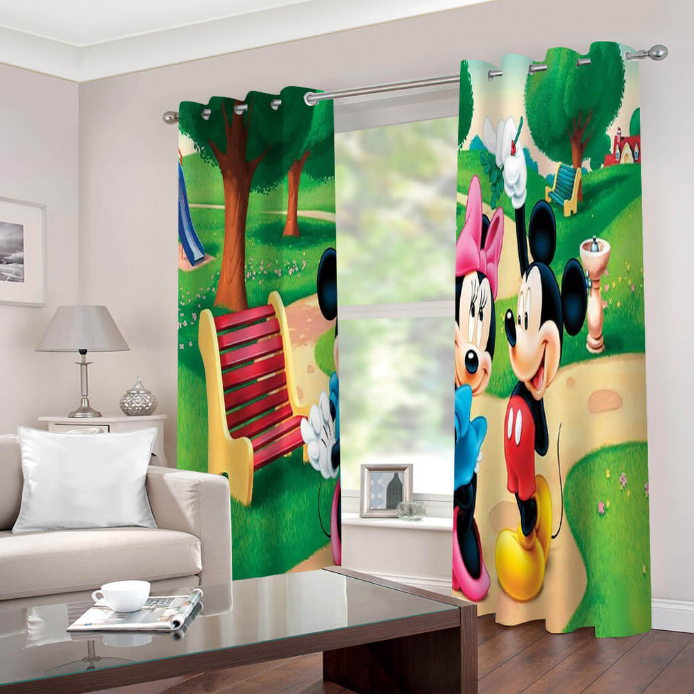 Mickey Mouse Curtains 2 Panels Blackout Window Drapes for Room Decoration (Online Order Only)