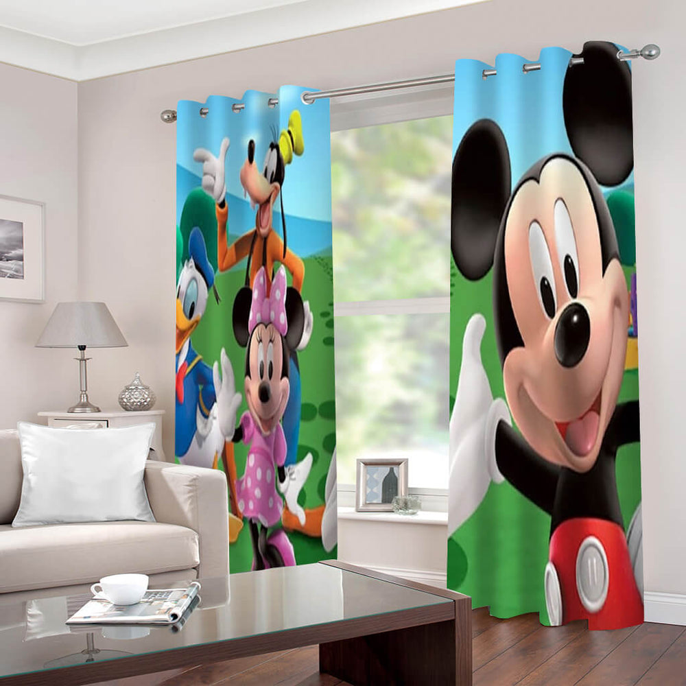 Mickey Mouse Curtains 2 Panels Blackout Window Drapes for Room Decoration (Online Order Only)