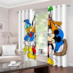 Mickey Mouse Curtains 2 Panels Blackout Window Drapes for Room Decoration (Online Order Only)