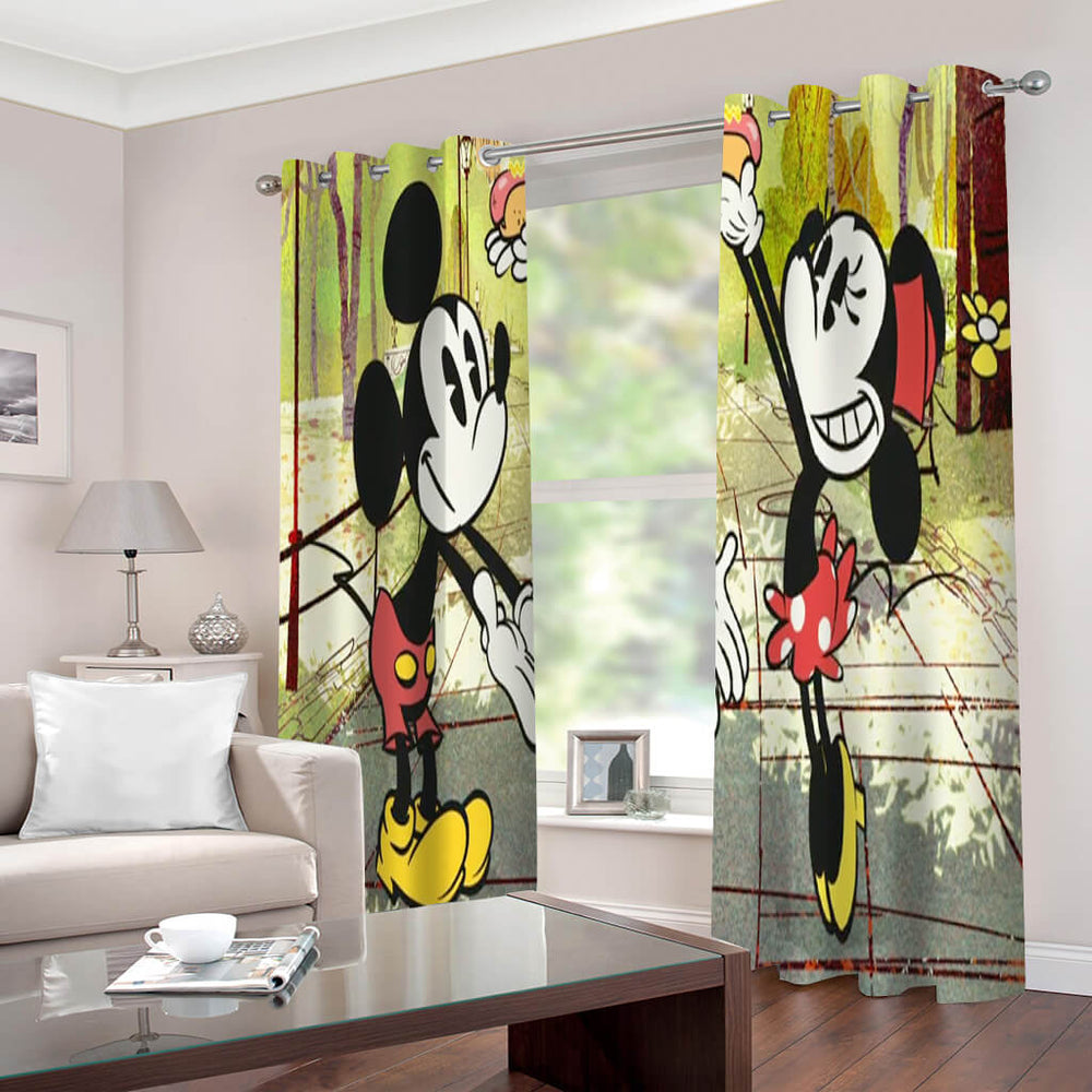 Mickey Mouse Curtains 2 Panels Blackout Window Drapes for Room Decoration (Online Order Only)