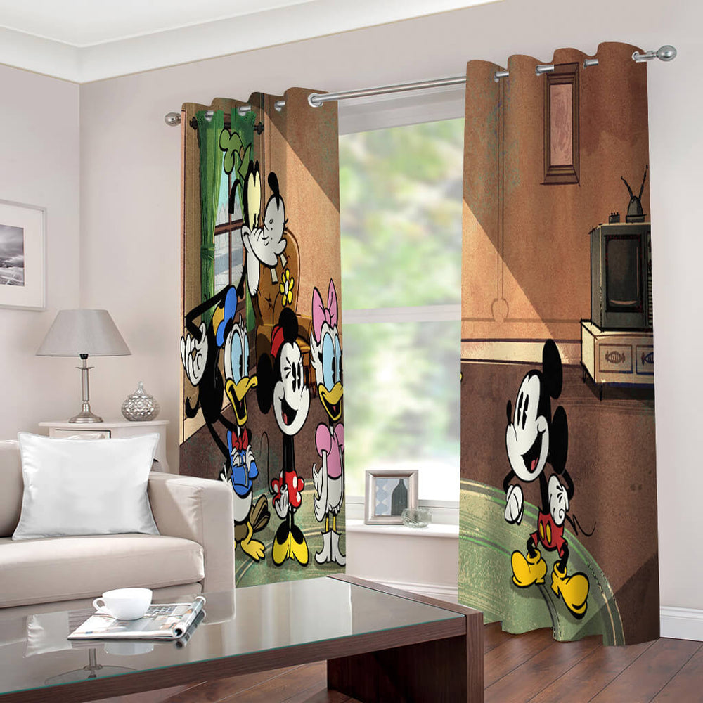 Mickey Mouse Curtains 2 Panels Blackout Window Drapes for Room Decoration (Online Order Only)