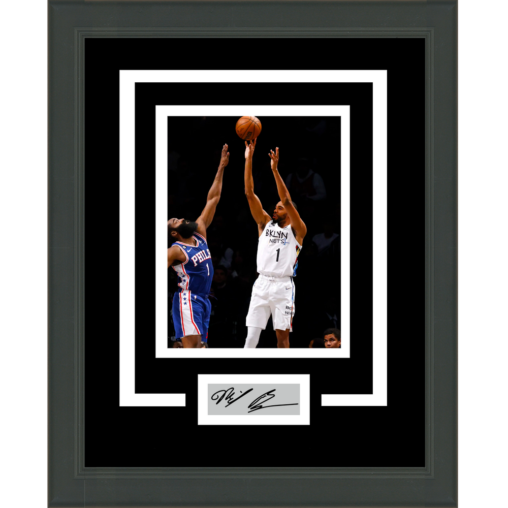 Framed Mikal Bridges Facsimile Laser Engraved Signature Auto Brooklyn Nets 11x14 Basketball Photo (ONLINE ORDER ONLY)