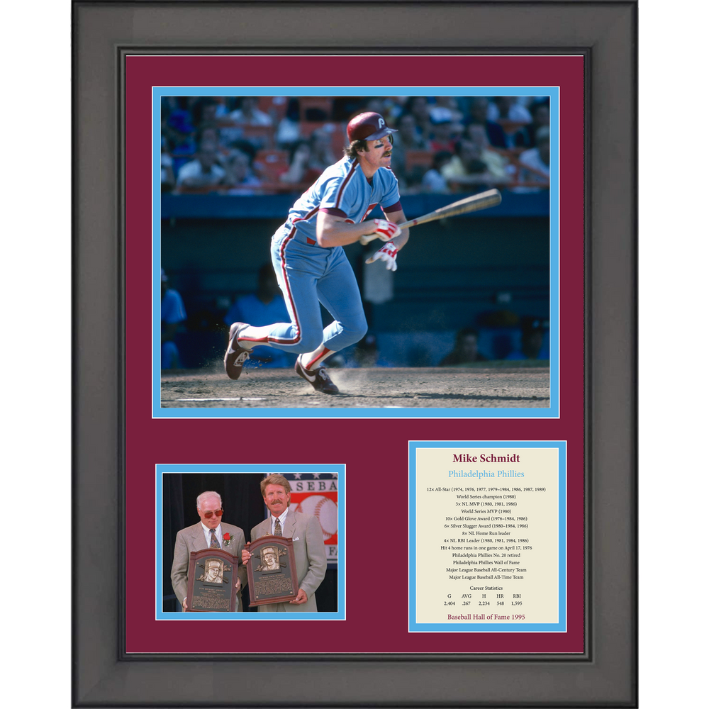 Framed Mike Schmidt Hall of Fame Philadelphia Phillies 11"x14" Baseball Three Photo Collage (ONLINE ORDER ONLY)