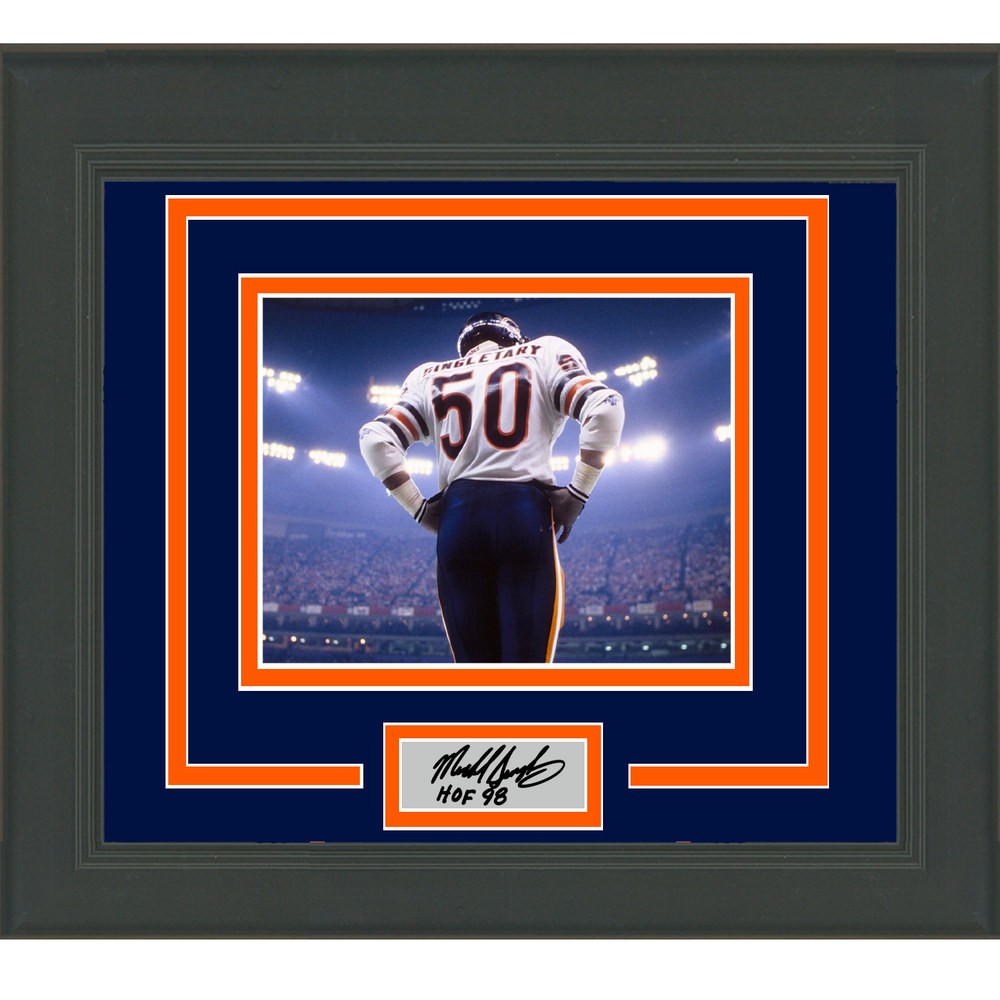 Framed Mike Singletary Facsimile Laser Engraved Signature Auto Chicago Bears 11x14 Football Photo (ONLINE ORDER ONLY)