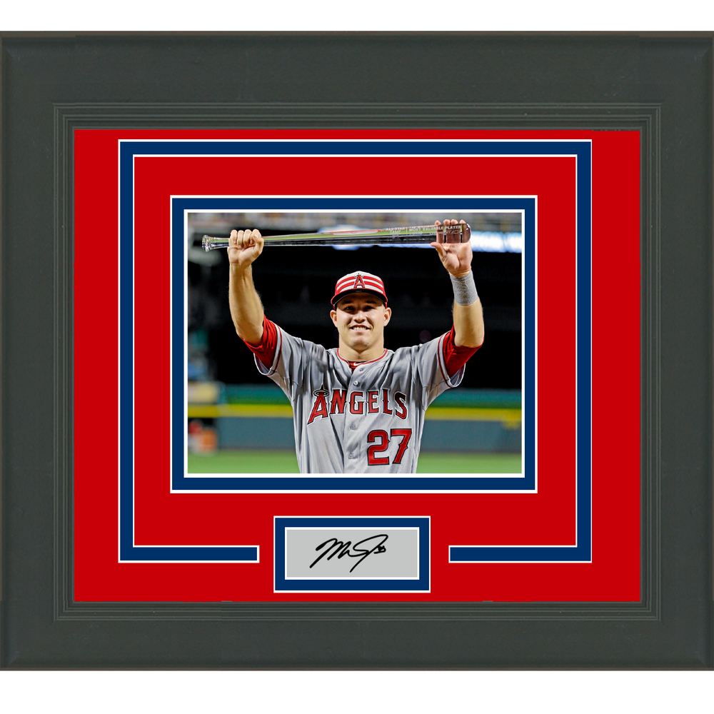 Framed Mike Trout Facsimile Laser Engraved Signature Auto Los Angeles Angels of Anaheim 11x14 Baseball Photo (ONLINE ORDER ONLY)