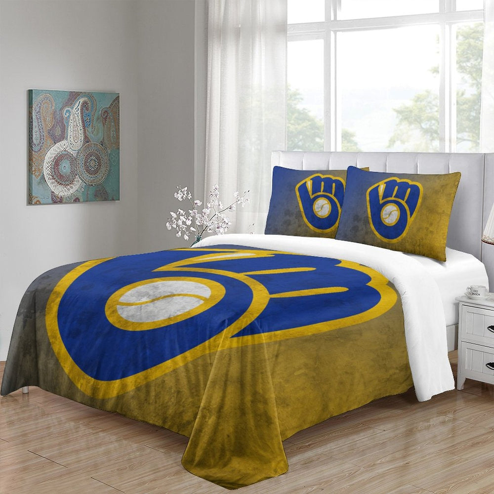 Milwaukee Brewers Bedding Set Quilt Cover Without Filler (Online Order Only)