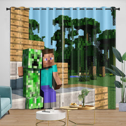 Game Pattern Minecraft Curtains Blackout Window Drapes Room Decoration (Online Order Only)