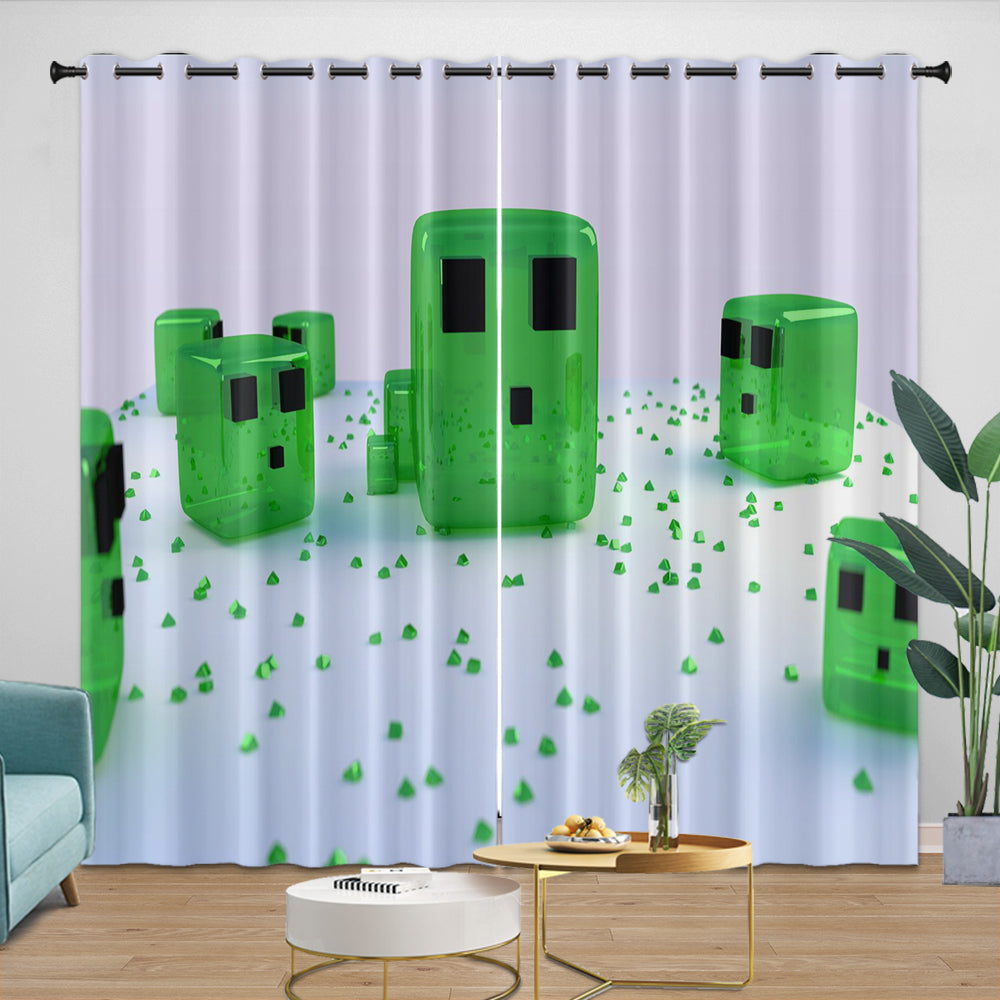 Minecraft Curtains Blackout Window Drapes Kids Room Decoration (Online Order Only)