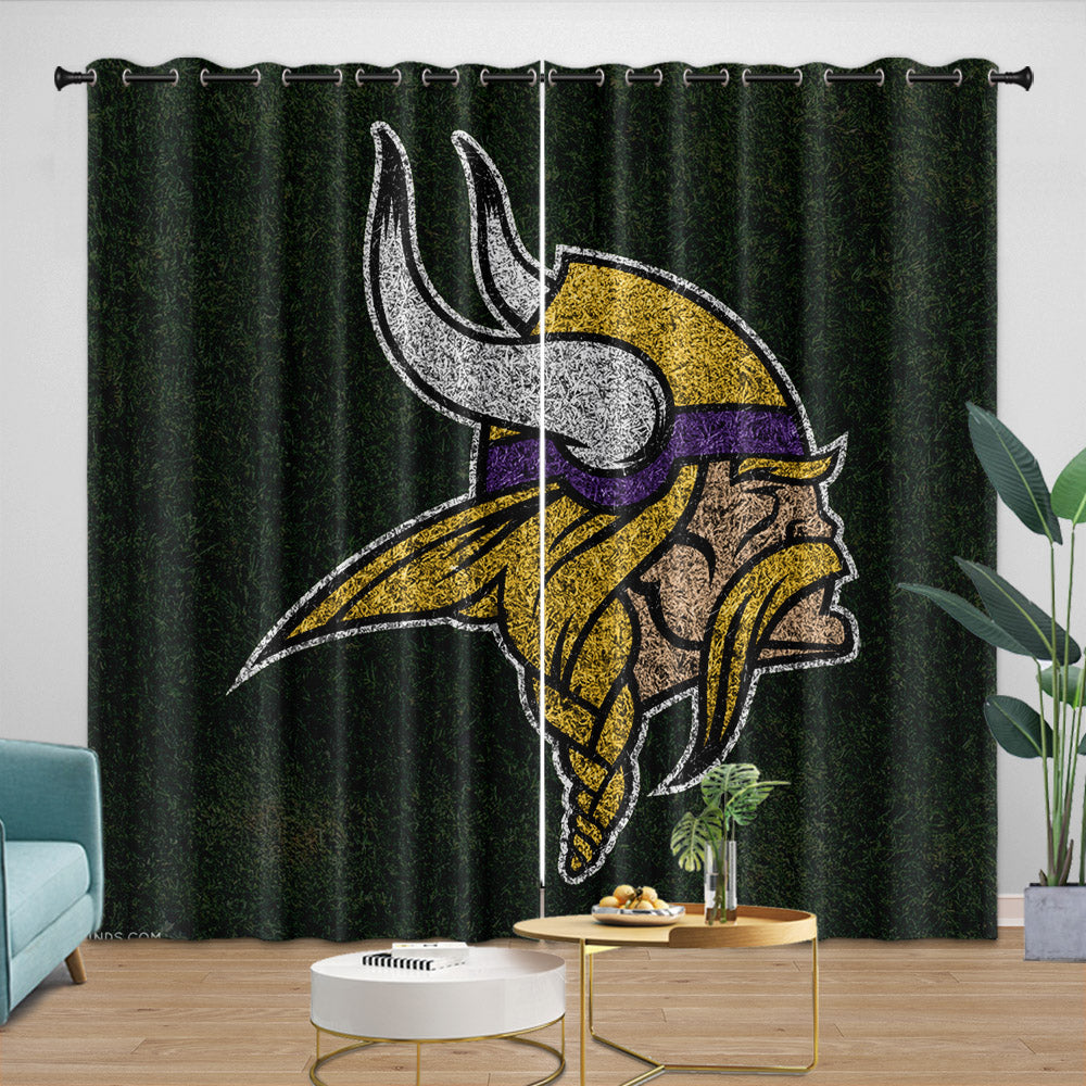 Minnesota Vikings Curtains Blackout Window Drapes Room Decoration (Online Order Only)