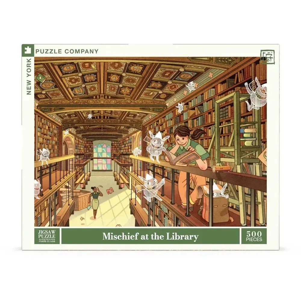 Mischief at the Library by Victo Ngai 500 Piece Jigsaw Puzzle NYPC (ONLINE ORDER ONLY)
