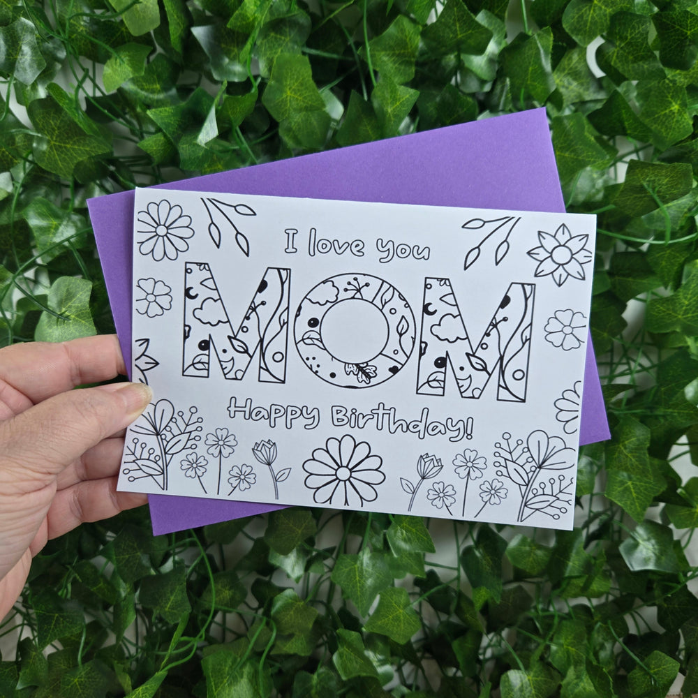 Coloring Mom Happy Birthday Card 1 (ONLINE ORDER ONLY)