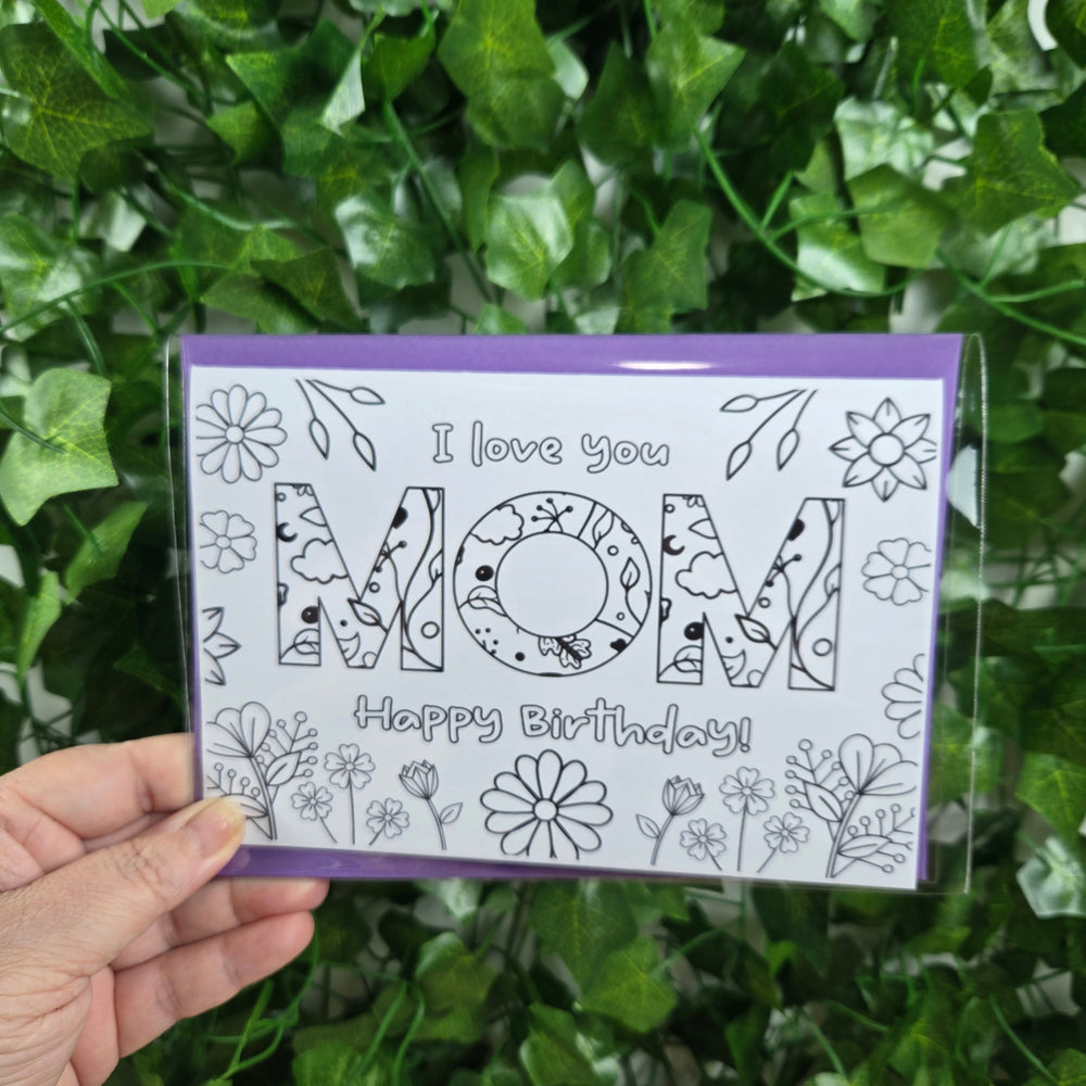 Coloring Mom Happy Birthday Card 1 (ONLINE ORDER ONLY)