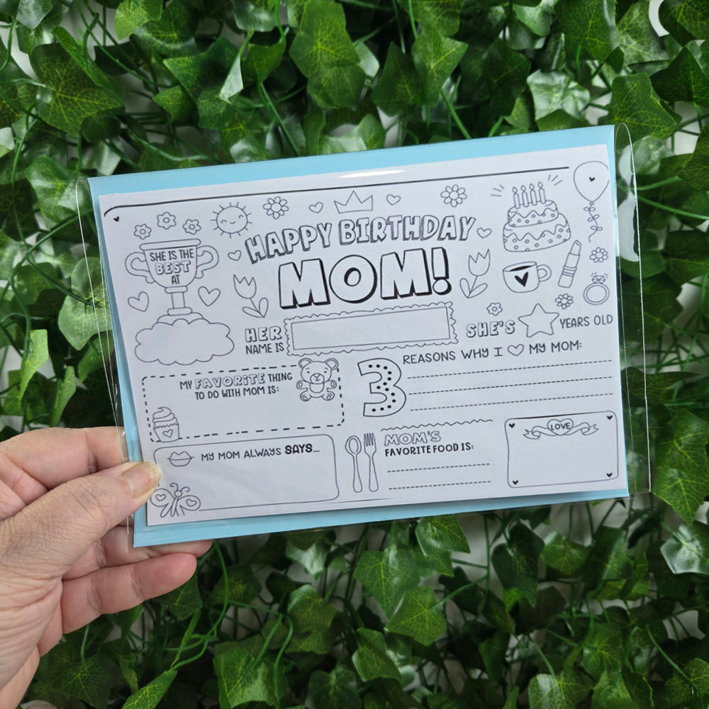 Coloring Mom Happy Birthday Card 2 (ONLINE ORDER ONLY)