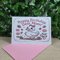 Cute Duck Happy Birthday Mom Card (ONLINE ORDER ONLY)