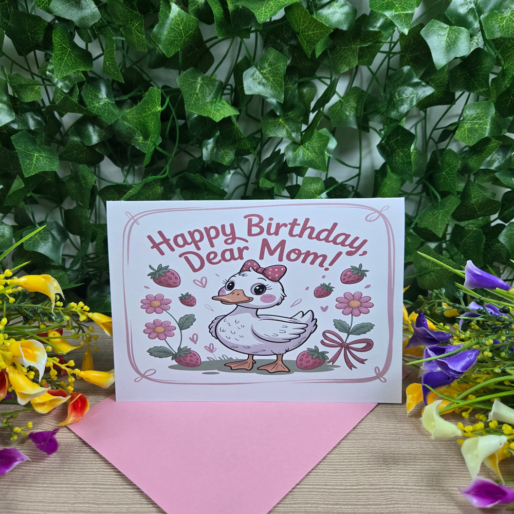 Cute Duck Happy Birthday Mom Card (ONLINE ORDER ONLY)
