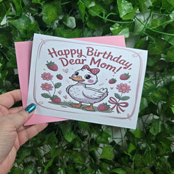Cute Duck Happy Birthday Mom Card (ONLINE ORDER ONLY)