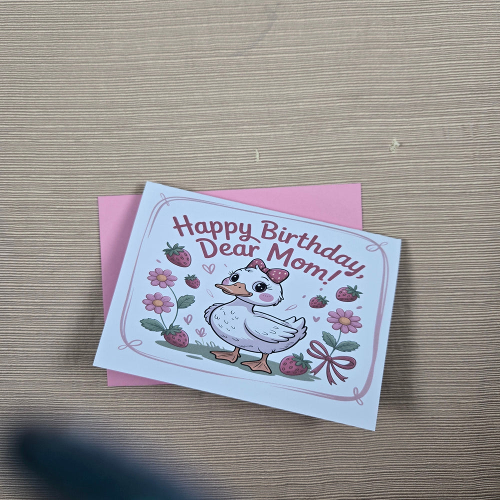 Cute Duck Happy Birthday Mom Card (ONLINE ORDER ONLY)