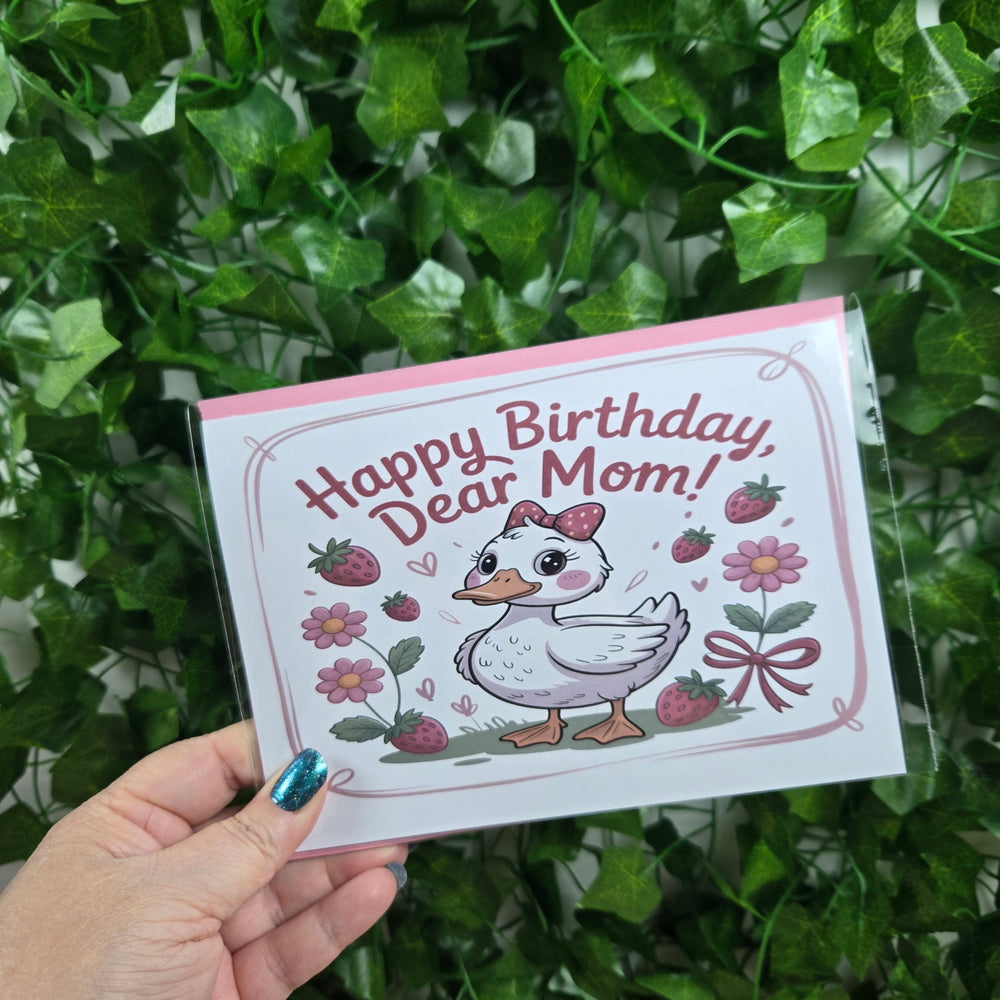 Cute Duck Happy Birthday Mom Card (ONLINE ORDER ONLY)