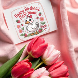 Cute Duck Happy Birthday Mom Card (ONLINE ORDER ONLY)