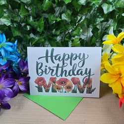 Floral Happy Birthday Mom Card (ONLINE ORDER ONLY)
