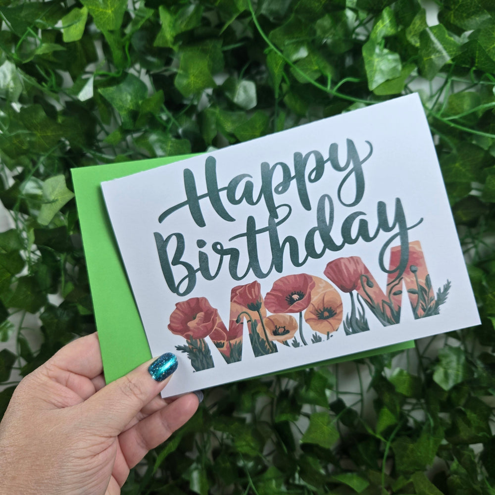 Floral Happy Birthday Mom Card (ONLINE ORDER ONLY)